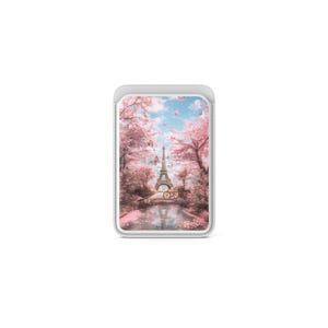 Paris Sakura MagSafe Geldbörse Magnet Eiffelturm Blumen Kartenhalter passend für iPhone 16, iPhone 14, iPhone 13 Pro, 12 Mag Safe
