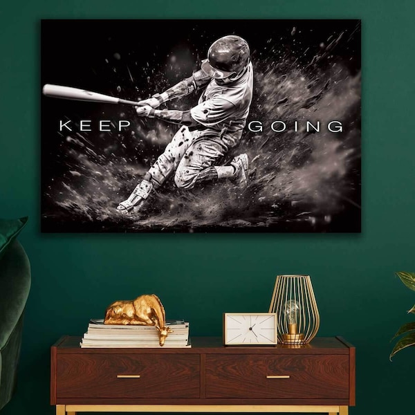 Baseball Motivational Canvas Wall Art - Etsy