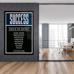 Success Noun Canvas Print: Modern Office Motivational Wall Art image 6