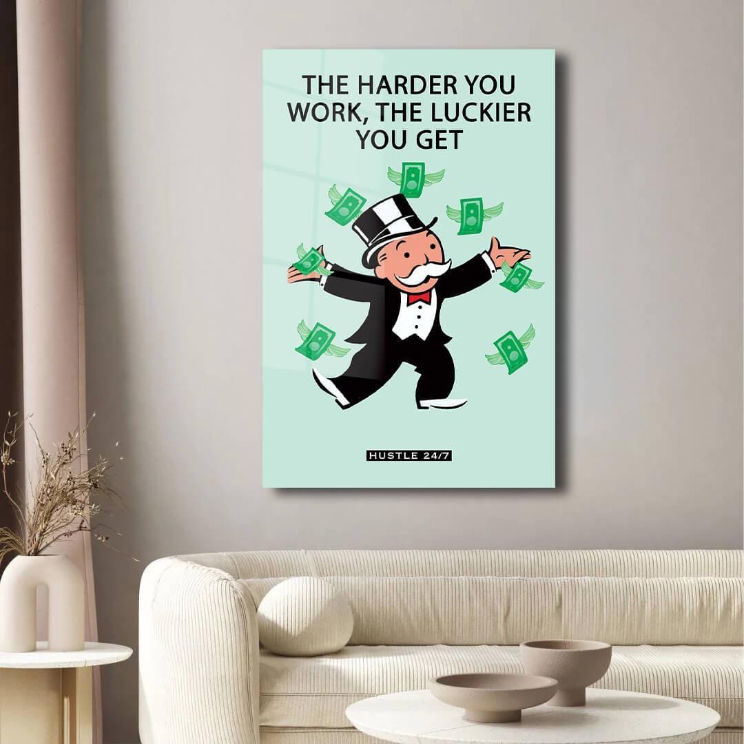 The Luckier You Get Alec Monopoly Wall Art Business Work Art Motivational  Quote Canvas Home Art Office Acrylic Print Illustration Money Art - Etsy