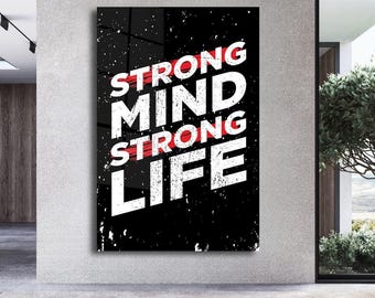 Strong Mind Strong Life Art: Motivational Home Office Decor