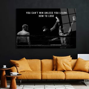 Learn How To Lose Motivational Quote Large Canvas Art Sports Poster Boxing Wall Decor  Sports Wall Art Professional Boxer Gym Wall Art Decor