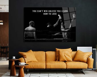 Boxing Motivational Quote Canvas Art, Gym Wall Decor