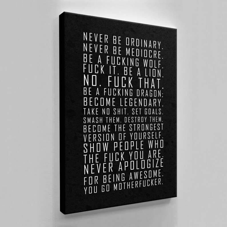 Never Be Ordinary Motivational Wall Decor Inspirational Quotes Art Home