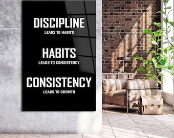 Discipline, Habits, Consistency Motivational Wall Art Inspirational Quotes Art Office Print Wall Art Living Room Poster Canvas Wall Print