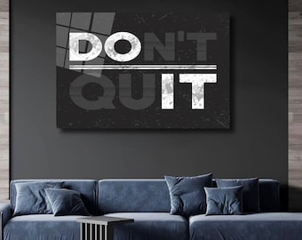 Arte motivacional "Não desista": placa de academia, tela inspiradora ou impressão em acrílico