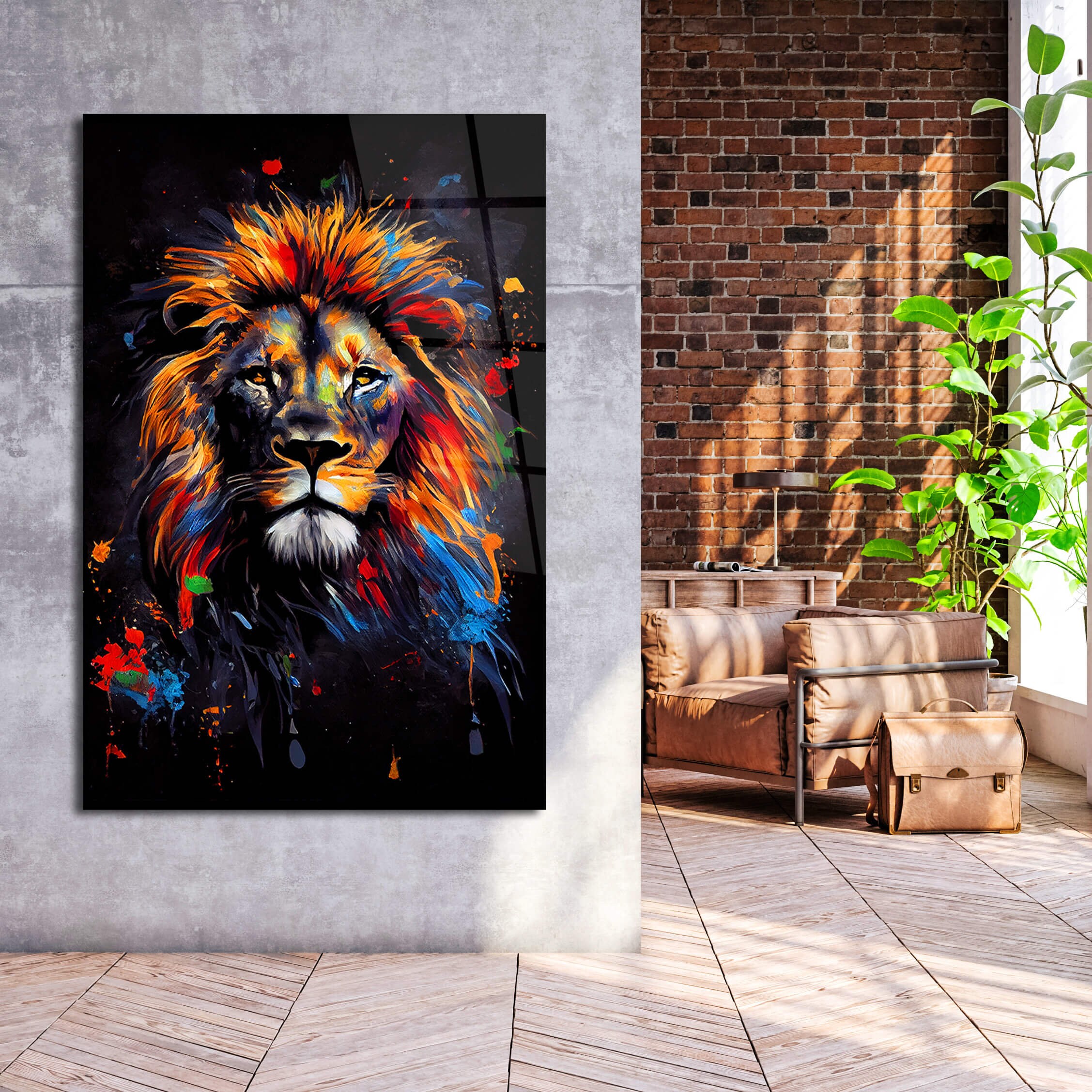 Graffiti Lion Head Wall Decor Inspirational Abstract Wall Art King Lion ...