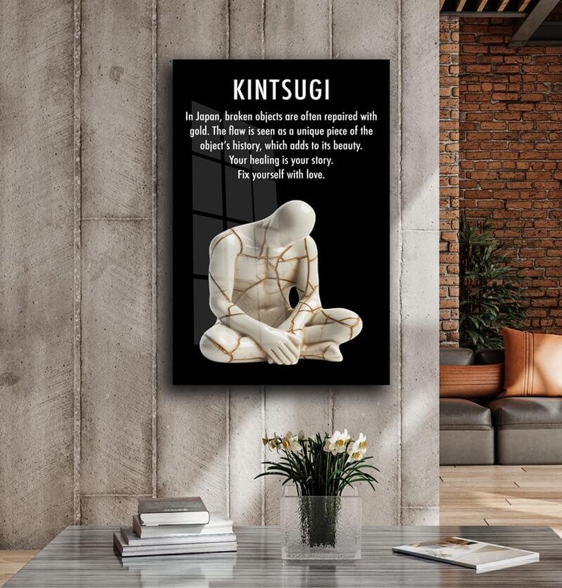 Kintsugi Canvas Wall Decor Japanese Philosophy Wall Art Living Room ...