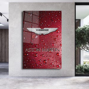 Aston Martin Car Logo Custom Illustration Wall Art Home or Office or Studio Canvas Print Living Room Wal Decor Entrepreneur Art Luxury Logo
