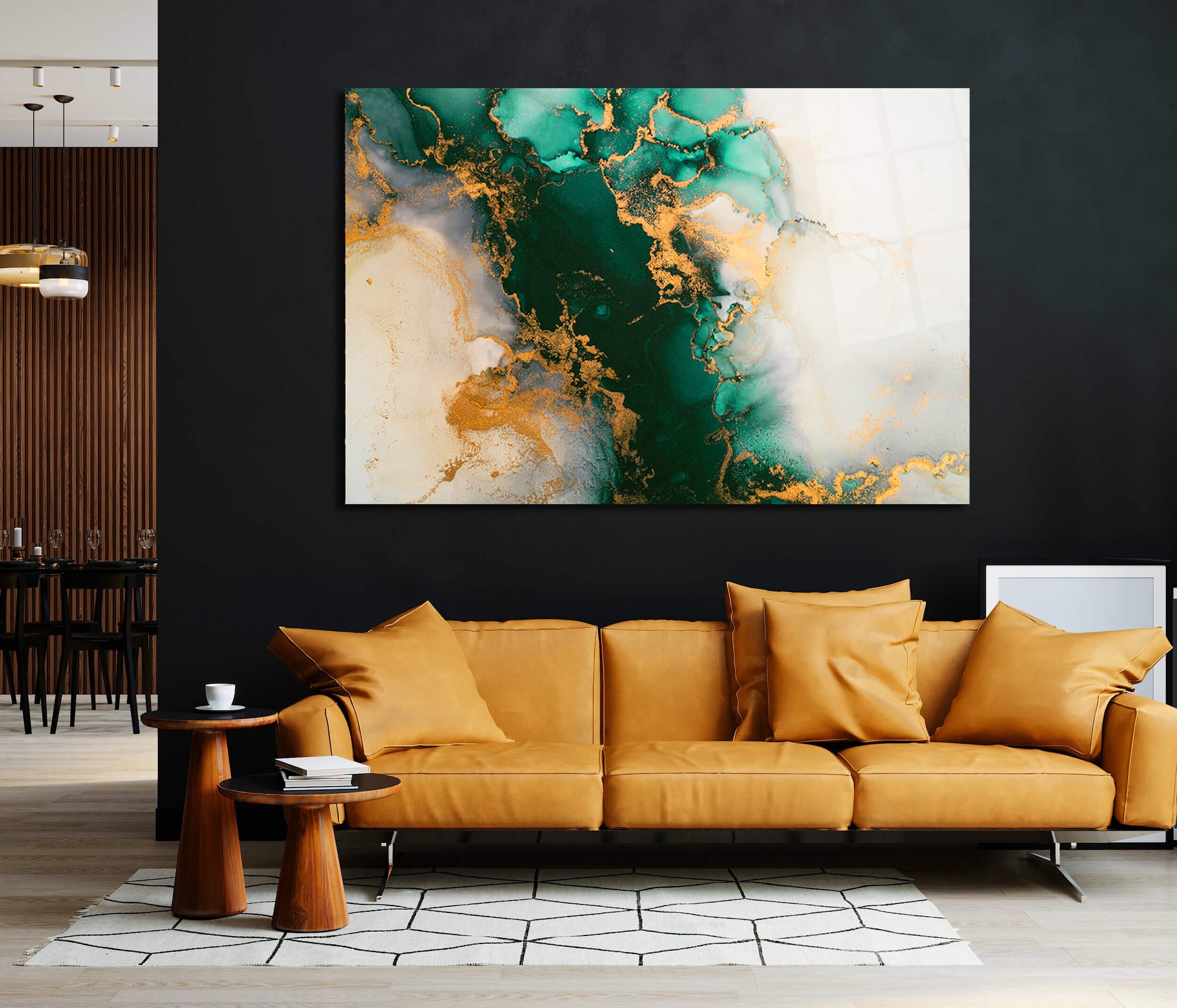 Green And Gold Wall Art For Living Room