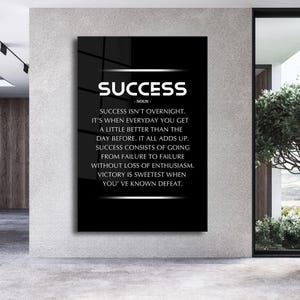 Success Substantiv Motivationszitate Leinwand Büro Wandkunst Inspirational Acryl Print Erfolgsschild Mindset Substantiv Druck Wohnzimmer Wandkunst