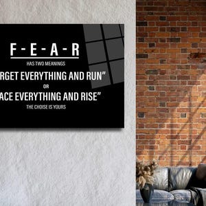 F-E-A-R Citações motivacionais Tela Decoração de parede Empreendedor inspirador Impressão Ilustração Arte Escritório Parede Sucesso Tela Script Arte