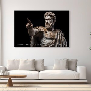 Statue Of Stoic Bust Self Respect Motivational Quotes Inspirational Canvas Art Office Wall Decor With Strong Reference To Stoicism Wall Art image 4