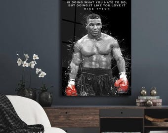 Mike Tyson Canvas Art Discipline Motivational Quotes Wall Decor Mike Tyson Boxing Legend Large Canvas Sports Print Iconic Gym Wall Decor