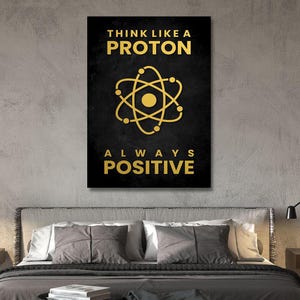 Think Like A Proton Canvas Art: Modern Office Inspirational Decor