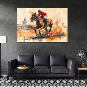 Polo Player Watercolor Art Print: Equestrian Home Decor