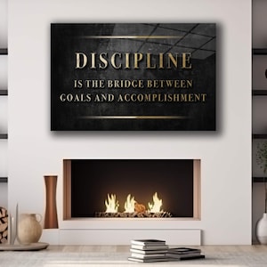 Discipline Noun Wall Art Workout Motivation Sign Canvas Art Home Decor Modern Office Decor Gym Poster Fitness Sign Print Motivational Quote