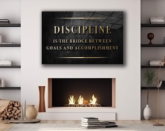 Discipline Noun Wall Art Workout Motivation Sign Canvas Art Home Decor Modern Office Decor Gym Poster Fitness Sign Print Motivational Quote