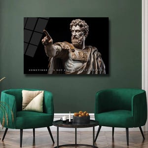Statue Of Stoic Bust Self Respect Motivational Quotes Inspirational Canvas Art Office Wall Decor With Strong Reference To Stoicism Wall Art image 7