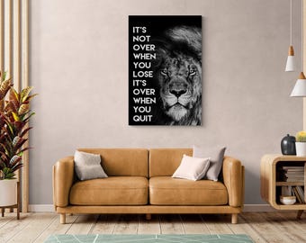 Motivierende Zitate Löwen Porträt Wohnzimmer Leinwand Inspirierende Wandkunst Haus Wand Dekor Büro Acryldruck Wandkunst Löwenkopf Zitate.