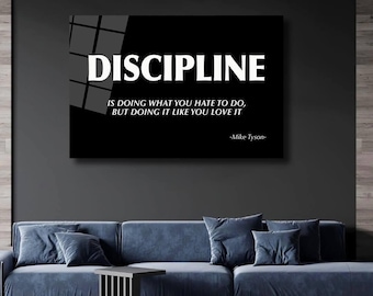 Discipline Quote Canvas Art: Modern Gym Motivation Decor
