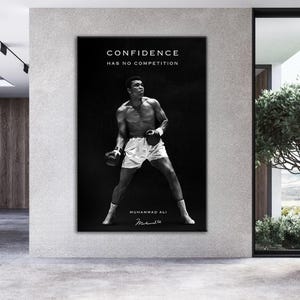 Muhammed Ali Confidence Motivierende Zitate Wanddekor Boxen Legende Leinwand Sport Wandkunst Home Wanddruck Leinwand kultig inspirierend
