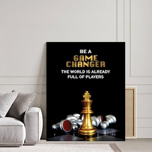 Chess Wall Art Motivational Quotes Inspirational Canvas Wall Decor Office Workart Entrepreneur Sign Mindset Wall Art Success Acrylic Print
