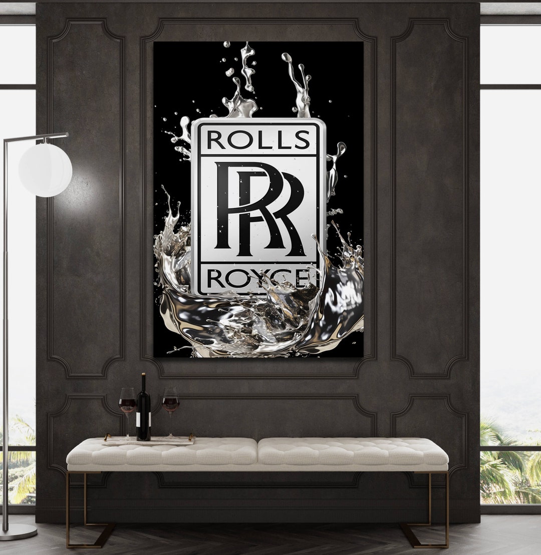 Rolls Royce Logo Acrylic Glass Effect Wall Decor Rolls Royce Canvas Art ...
