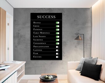 Success Rules Canvas Print: Motivational Office Wall Art