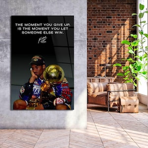 The Moment You Give Up Motivation Quotes Wall Decor Inspirational Canvas Kobe Bryant Basketball Player Poster Gym Wall Art Black Mamba Art