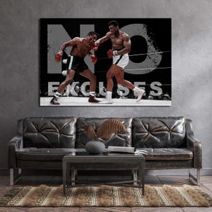 No Excuses Motivation Zitate Wanddekor Muhammed Ali Boxlegende Leinwand Sport Wandkunst Home Wanddruck Leinwand Kultige Inspirationskunst