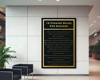 Success Rules Wall Art Motivational Rules Artwork For Home Office Studio Mindset Rules Motivational Wall Decor Canvas Print Acrilyc Art