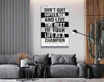 Muhammad Ali Quote Canvas Print, Boxing Legend Wall Art