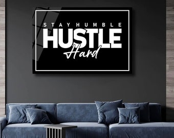 Hustle Quotes Wall Art Workout Motivation Sign Canvas Art Home Decor Modern Office Decor Gym Poster Fitness Sign Print Motivational Quotes