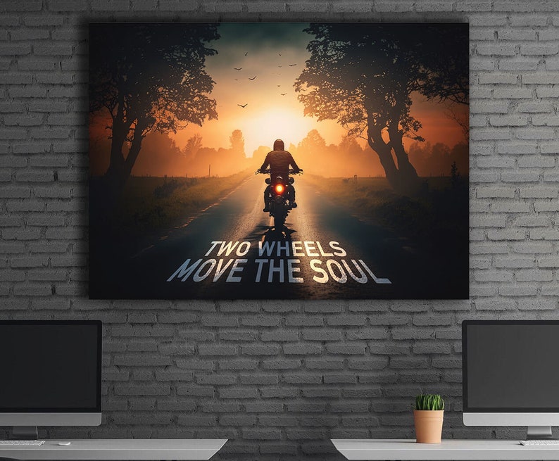 Inspirational Wall Decor Motivation Art Motorcycle Canvas Etsy