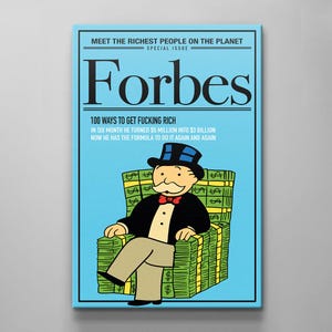 Alec Monopoly Canvas Print: Forbes 100 Ways, Luxury Office Wall Art