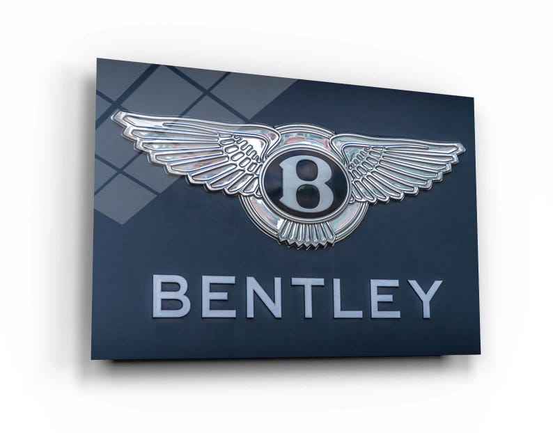 Bentley Logo Wall Art: Luxury Car Illustration, Canvas or Acrylic Print ...