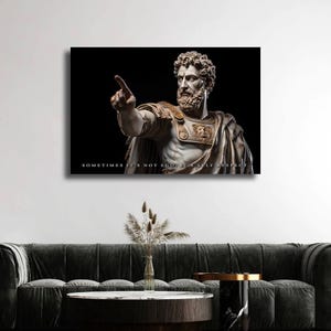 Statue Of Stoic Bust Self Respect Motivational Quotes Inspirational Canvas Art Office Wall Decor With Strong Reference To Stoicism Wall Art image 5