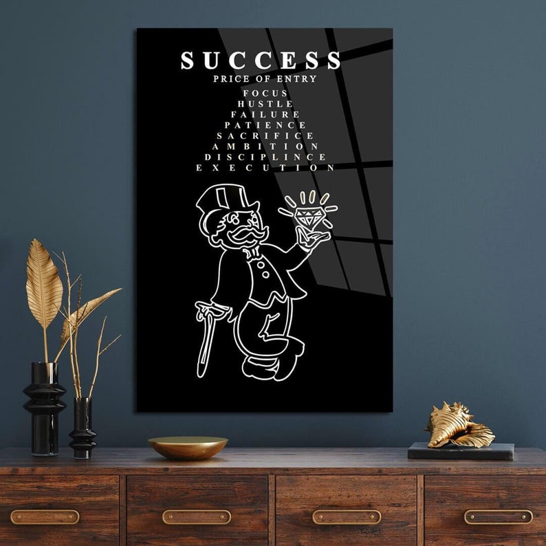 Monopoly Man Success Acrylic Glass Art Print, Modern Wall Decor image 1