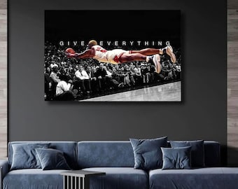 GIVE EVERYTHING Dennis Rodman Basketball Player Wall Decor Super Star Inspirational Art Basketball Fans Sports Art Room Motivation Wall Art.