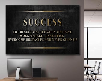Success Noun Wall Art Workout Motivation Sign Canvas Art Home Decor Modern Office Decor Gym Poster Fitness Sign Print Motivational Quotes