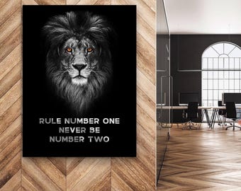 Lion Canvas Rules Wall Art Lion Motivational Quotes Art Inspirational Lion Portrait Entrepreneur Print Office Wall Art Canvas Home Art Decor
