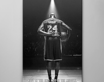 Kobe Bryant-rust aan het einde Canvas Art Print inspirerend gezegde voor kantoor of sportschool basketbalfans aangepaste zelfstandig naamwoord Kobe Bryant motivatie kunst