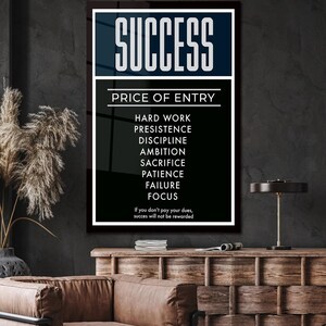 Success Noun Canvas Print: Modern Office Motivational Wall Art image 7