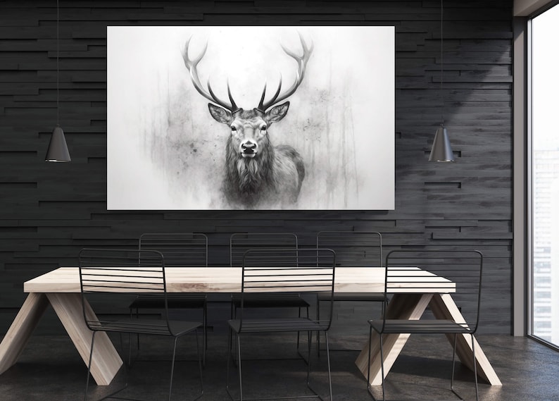 Beautiful Male Wall Art of Deer Wall Decor Canvas Print Inspirational