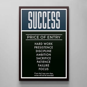 Success Noun Canvas Print: Modern Office Motivational Wall Art image 3
