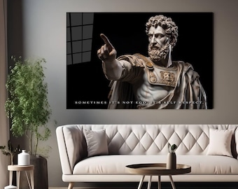 May include: A black and white image of a marble bust of a man with a beard and a quote that reads "Sometimes it's not ego, it's self respect."