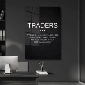 Trader Motivational Quote Art: Inspirational Canvas or Acrylic Wall Decor