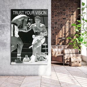 Trust Your Vision Muhammad Ali Canvas Print Motivation Quotes Wall Art Boxing Legend Modern Sports Wall Decor Room Iconic Gym Wall Art