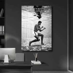 Muhammed Ali Sting Like A Bee Motivation Zitat Wanddekoration Boxing Legend Canvas Sports Wandkunst Home Wall Print Canvas Iconic Inspirational
